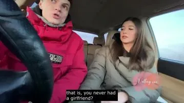 Russian blowjob in car